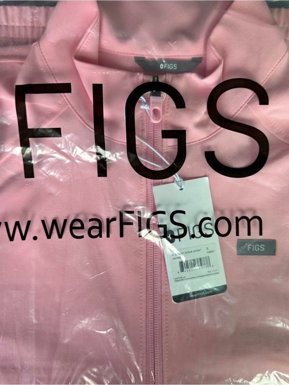FIGS fight club pink Women's Pink Zip-Front Jacket size large